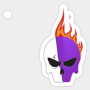 Two Faced Skull Sticker